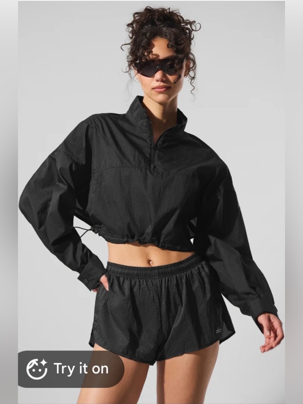 ALO Yoga 1/4 Zip Black Pull Over Set NWOT